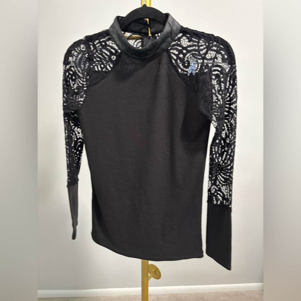 Elegant Black Lace Women's Top